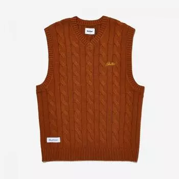 Жилет вязаный с косой вязкой Жилет вязаный с косой вязкой M
