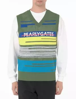 Жилет вязаный теплый Golf 4 [Pearly Gates] Мужской V-образный вырез (Защита от ультрафиолета, экранирование, непрозрачность) / / 053-4273801 180_Хаки [М]