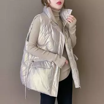 Жилет Женская зимняя модная одежда Жилет Жилет M белый