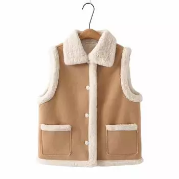 Жилет женский большого размера, жилет из меха, интегрированный, 2024, осенне-зимний кардиган, жилет, тонкий, темпераментный, бархатный жилет 8543 XL розовый