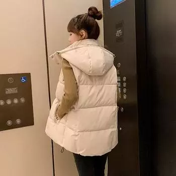 Жилет женский средний и длинный модный иностранный универсальный жилет в стиле колледжа хлопковый жилет маленький ароматный жилет жилет хлопковый жилет M recommended 80-50 kg чёрный