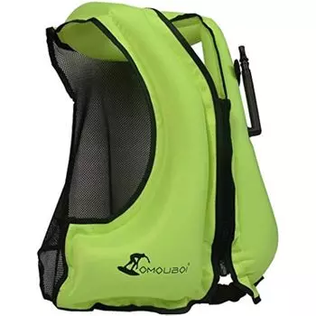 Жилеты для снорклинга, надувные плавучие куртки для взрослых, легкий жилет плавучести для каяков, портативный плавательный жилет, водные виды спорта на открытом воздухе (Подходит для 100-220 фунтов) чёрный