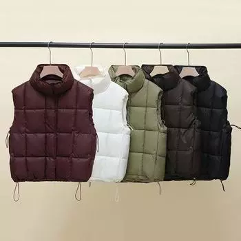 Жилеты можно носить осенью и зимой, универсальный жилет осень и зима 2024 года, высококачественный теплый жилет в иностранном стиле, свободный жилет M чёрный