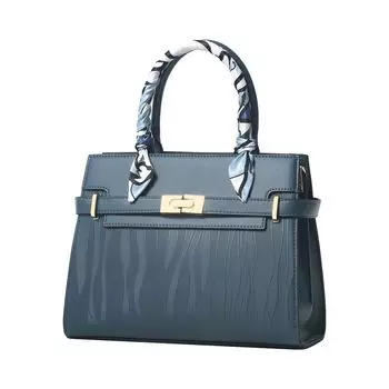 Zhiqixi Ladieswear Middle-Aged One-Shoulder Crossbody Suitcase Bag Blue