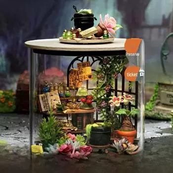 Zhiquwu DIY Dream Bottle 3D Модель хижины: Элегантное украшение стола ручной работы и очаровательный подарок для девочек
