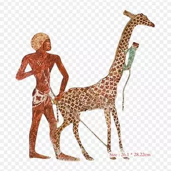 Жираф Древнего Египта, термопереносная печать, виниловые нашивки, наклейки для одежды, аппликации «сделай сам», моющиеся нашивки