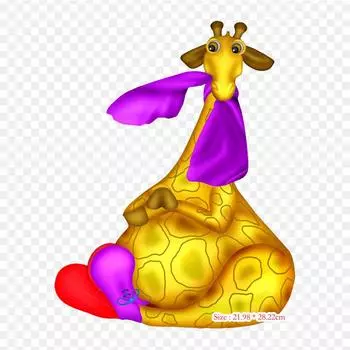 Жираф Северный Мелман, термопереносная печать, виниловые нашивки, наклейки для одежды, аппликации «сделай сам», моющиеся нашивки