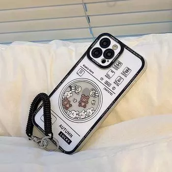 Zhitai 15Pro iPhone14 Transparent Case with Lanyard and Cute Animal Design iPhone 14 Pro