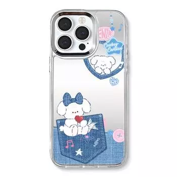 Zhitai 3-в-1 мультяшный зеркальный чехол для iPhone 15, 16 Pro Max и 14 Pro iPhone 14