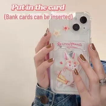 Zhitai Apple 16 Oil Painting Rabbit iPhone 15 Case - Fits 678 Plus, XS, XR Models Apple 15 Pro