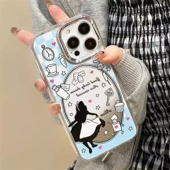 Zhitai Apple iPhone Защитный чехол 16 Pro Max/12/14/15 - Силиконовый зеркальный дизайн с браслетом