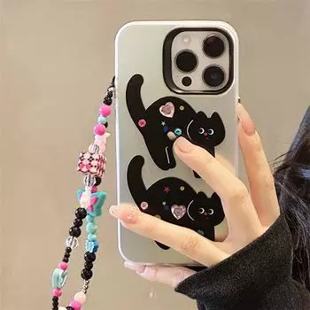 Zhitai Cartoon Frosted Laser Case: Fits iPhone 16 Pro, Huawei Mate 60, with Bracelet. iPhone 15 Pro