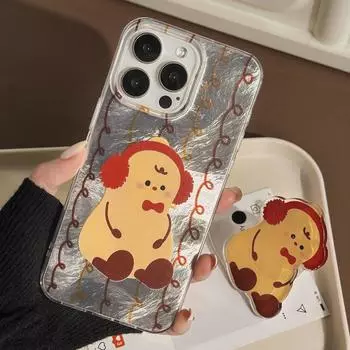 Zhitai Glacier Pattern iPhone Case: Fits 11/12/13Pro/14/15ProMax/16, Cartoon Design with Bracket iPhone 11