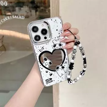 Zhitai iPhone15 14Pro 12 8 Зеркальный чехол для телефона с цепочкой iPhone X/XS