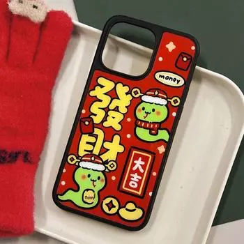 Zhitai iPhone 15/13 Pro Магнитный глянцевый чехол из углеродного волокна для Xiaomi 14 Year of the Snake Edition iPhone 16