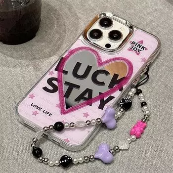 Zhitai iPhone 15/14 Pro/12 Case: 16 Pro Max Design, 3-in-1 Mirror, Chain Included. iPhone 14 Plus