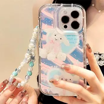 Zhitai iPhone 15 Case Compatible with 14Pro, 12, 13, 16Promax - Phantom Shell, Glare Film, Bracelet iPhone 14 Pro