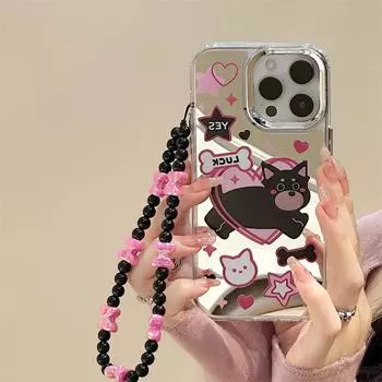 Zhitai iPhone 15 Pro Case: 16 Three-in-One Mirror, Bracelet Protective Cover for Apple 14/13/12 Series.