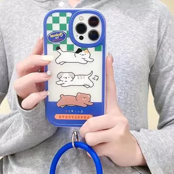 Zhitai iPhone 15 Pro Max Silicone Case with Big Eyes and Wristband iPhone 12 Mini