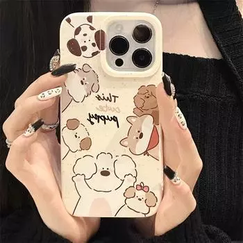 Zhitai iPhone 16/15/14/13/11 Protective Shell: Cute Cartoon Design for 15ProMax/78. iPhone 13 Pro