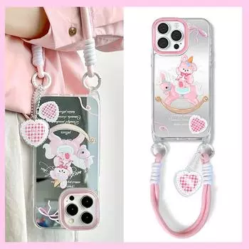 Zhitai iPhone 16 Case with Love Tian Design for Apple 14/15Pro, Mirror Finish, Lanyard Compatible, Fits iPhone 13. iPhone 15 Pro