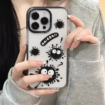 Zhitai iPhone 16 Pro Protective Case - Apple Mobile Cover, Two-Color Design, Fits 15/14/11 Pro Max, Black Circle, Fun Style iPhone 11