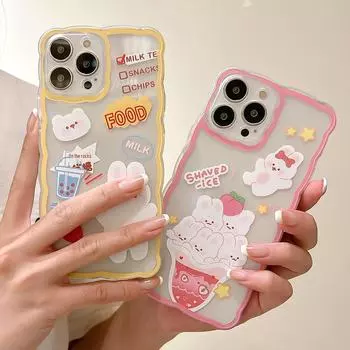 Zhitai Protective Case: Compatible with iPhone 15 Pro, 13/14, XR, and 7/8 Plus - Big Wave Rabbit Design iPhone 14 Pro Max