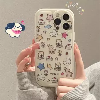 Zhitai Silicone Cartoon Air Cushion iPhone Case for 11Pro, 12, 13, 15Pro iPhone 15