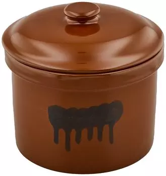 Живой контейнер для солений Kiritatekame 1 Керамический контейнер для хранения маринованных слив из рисовых отрубей, квадратный, коричневый, нет. 1,8 л