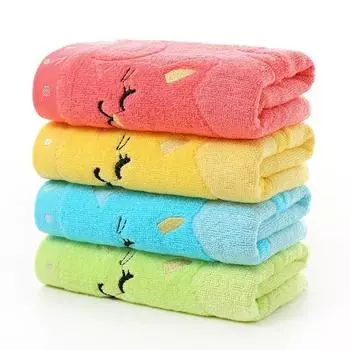 Живой милый кот, детское бамбуковое волокно, хлопковое полотенце, прочная водопоглощающая микрофибра красный