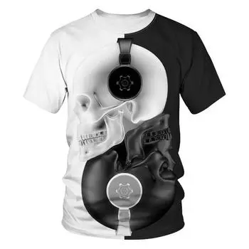 Животное 3D Цифровой Персонализированный Принт Повседневная Модная Футболка с Круглым Вырезом и Коротким Рукавом S