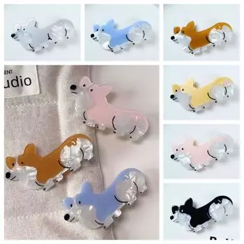 Животное ацетат щенок коготь креативная шпилька для волос для собак персонализированная заколка для волос корги для девочек