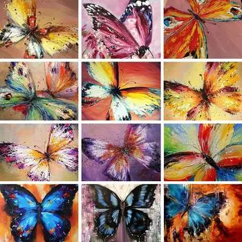 Животное бабочка искусство 5D DIY алмазная живопись горный хрусталь картина полная круглая Алмазная вышивка подарок мозаичный комплект украшений Full Round 20x30CM