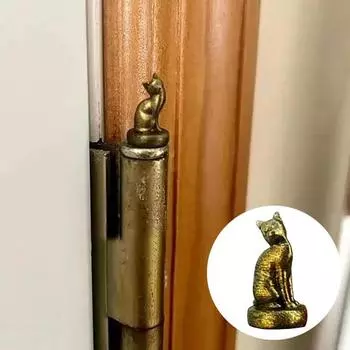 Животное дверная петля верхняя часть смоляная кошка петля голова украшение бронзовый мини кот Cat