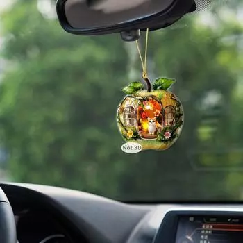 Животное Фруктовый Дом Орнамент 2D Плоское Акриловое Украшение Мультяшное Животное Подвесное Украшение Рюкзак Декор Подарок для Любителей Животных A
