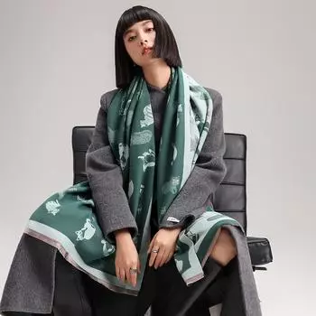 Животное Кошка, Милый Милый Дамский Теплый Шарф, Высококачественный Кондиционер, Шаль Шарф 185*65cm коричневый