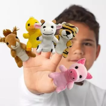 Животное кукла-марионетка Ранняя развивающая игрушка Мягкие пальчиковые куклы для детей Малыши Интерактивное повествование Ролевая игра Мягкие игрушки-марионетки Мини Little Dog