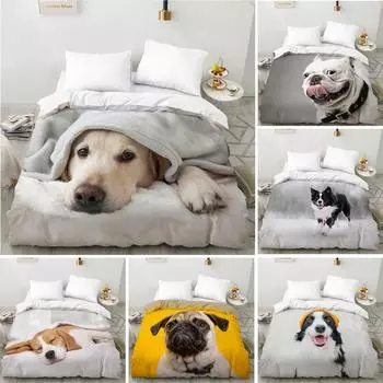 Животное Лежать Собака Pet Постельное белье Пододеяльник Спальня Одеяло Покрывала Односпальный Твин King Size Одеяло Покрывало Домашний Текстиль 70x133cm 2pcs