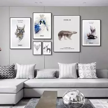 Животное масляная живопись акварель искусство постер различные животные Абстрактная картина на холсте гостиная коридор украшение дома фреска без рамки 21*30cm No Frame