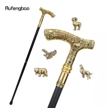 Животное Медведь Орел Волк Коза Роскошный узор трость вечерние модная палка декоративная ручка для трости Cospaly Crosier 90 см Wolf