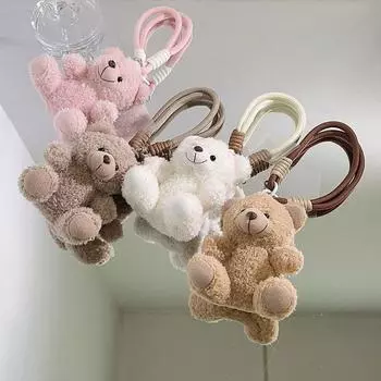 Животное Медведь Плюшевый Маленький Медведь Брелок Плюшевая Кукла Медведь Сумка Подвеска Кудрявая Плюшевая Сидящая Кукла Подарки style B