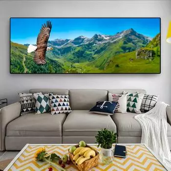 Животное Орел летит с крыльями горы холст картины плакаты и принты настенные художественные фотографии гостиная домашний декор без рамки 20*40cm