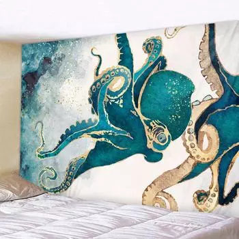 Животное Осьминог большого размера украшение для дома гобелен психоделическая сцена настенный богемный декоративный мандала коврик для йоги в стиле хиппи 70X100cm