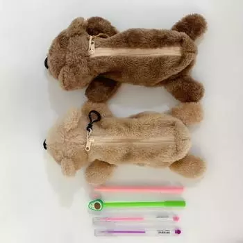 Животное плюшевый пенал на молнии пенал креативный мультфильм медведь кукла школа коричневый