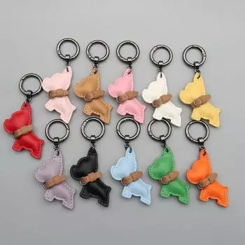 Животное Собака PU кожаная вешалка для собак французский бульдог сумка кулон милый бульдог брелок для женщин style 15