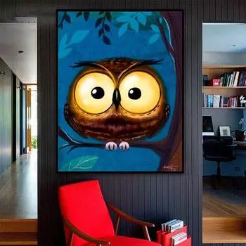 Животное Сова Алмазная вышивка 5D DIY Алмазная картина Вышивка крестом Изображение Полный круглый бриллиант 20X30