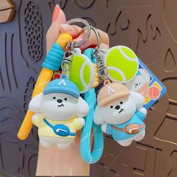 Животное Теннис Новичок Собака Брелок Мультфильм Автомобиль Брелок Сумки Подвеска Спорт Щенок Брелок Дети Style 3