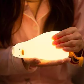 Животное утка ночь очаровательный внешний вид лампа мерцающая регулируемая яркость Бесплатная перезаряжаемая подставка для телефона светодиодная прикроватная лампа Duck