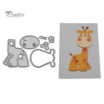 Животное жираф металлический трафарет DIY скрапбукинг тиснение бумажные карты ремесла серебряный
