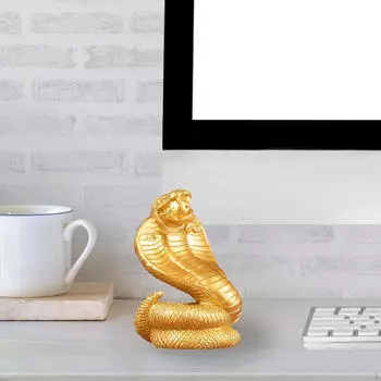 Животное змея статуя скульптура скандинавская смола настольное украшение фигурка для рабочего стола спальня золотой